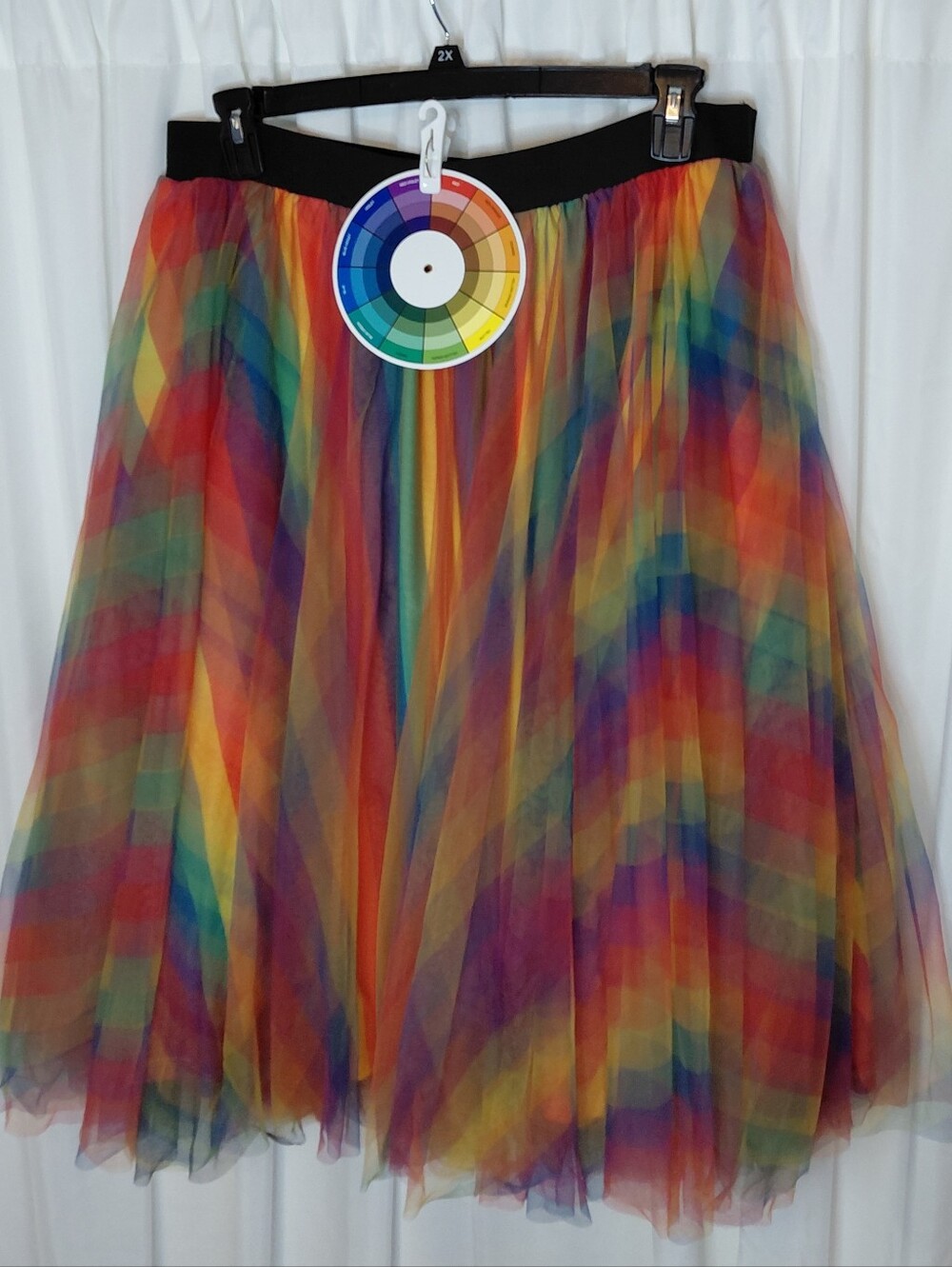 torrid Black Waistband with Rainbow Sheer Overlay Size 2 / 18 - 20 With Pockets - Picture 10 of 11
